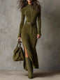 High Quality Double-sided Cashmere Autumn Fashion Zipped Stand Dresses