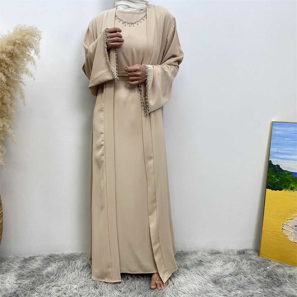 Trendy Slouchy Elegant Sleeveless Dress Muslim Suits