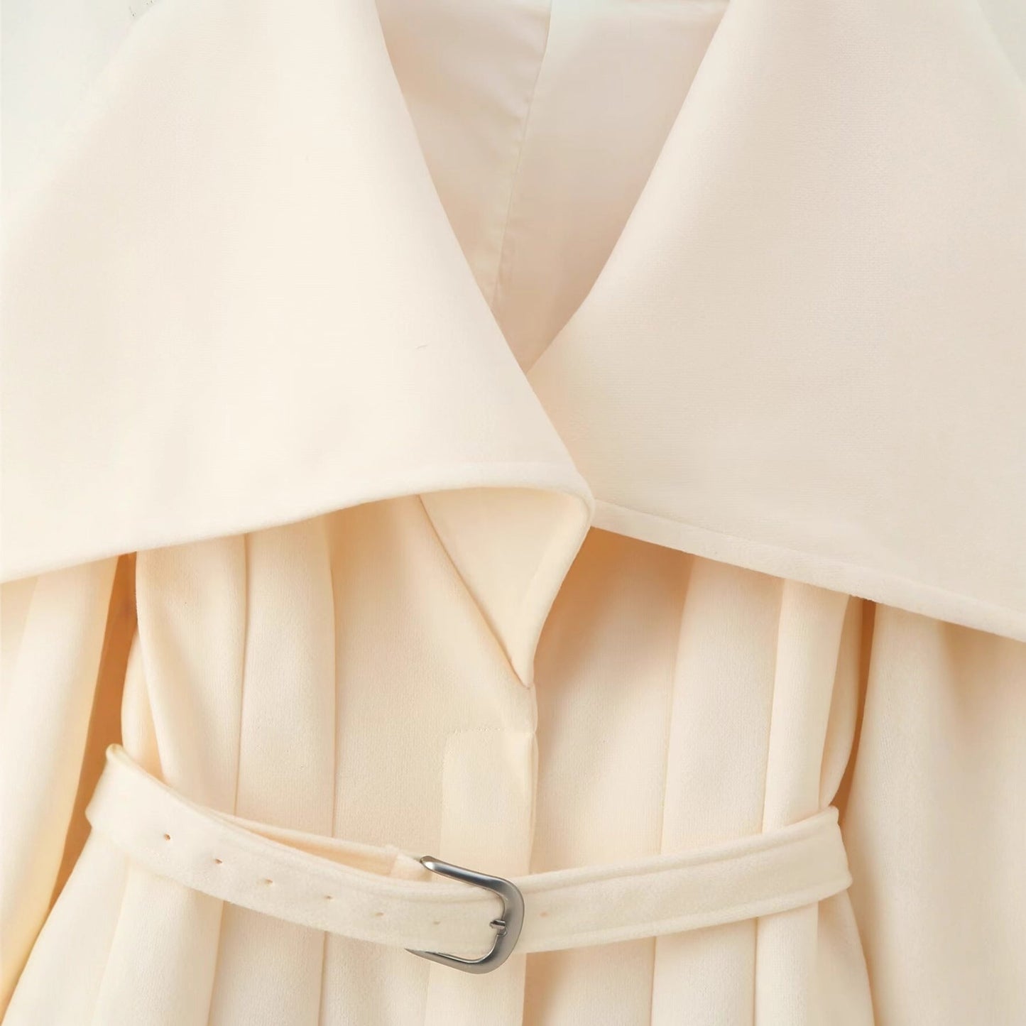 Women's Fashion Casual With Belt Lapel Woolen Coats