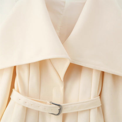 Women's Fashion Casual With Belt Lapel Woolen Coats