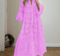Women's Elegant Puff Sleeve Solid Color Hollow Loose Dresses