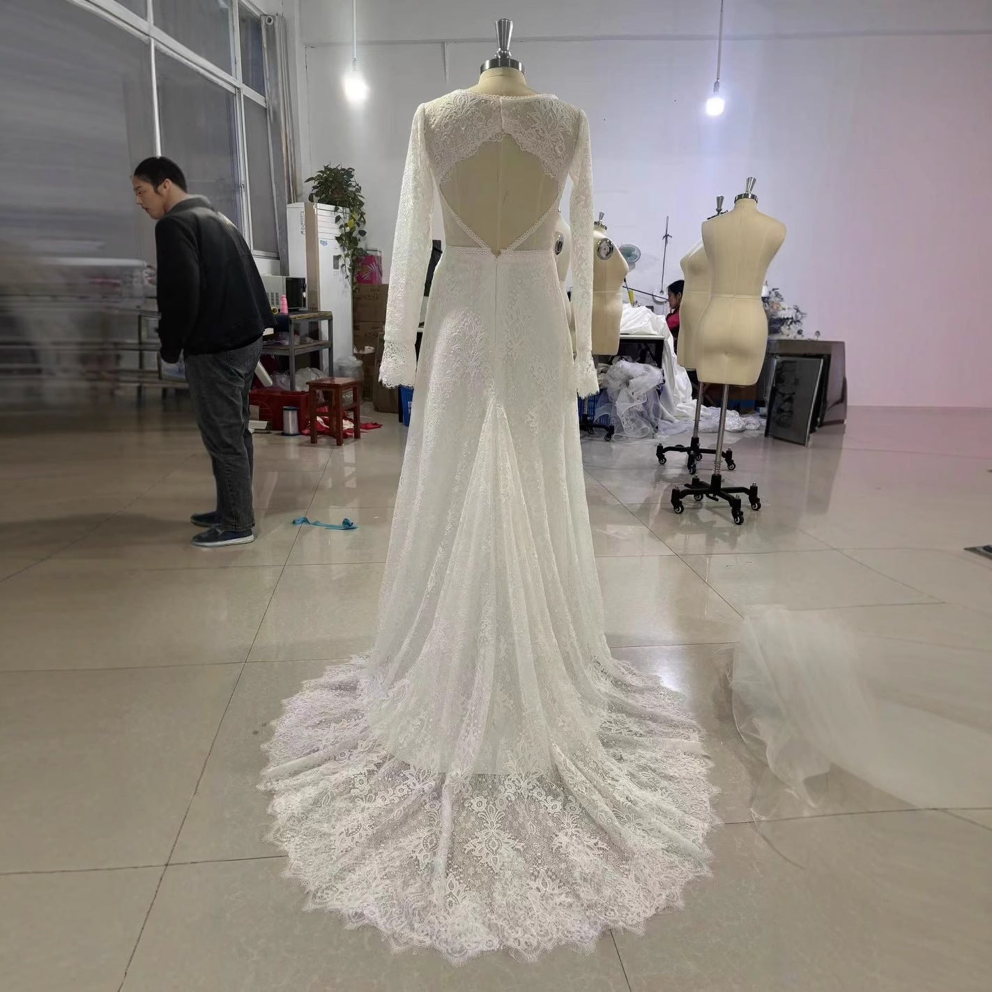 Women's Long Sleeve French Retro Light Dress Wedding Dresses