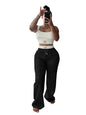 Women's Design Label Sports High Waist Drawstring Suits
