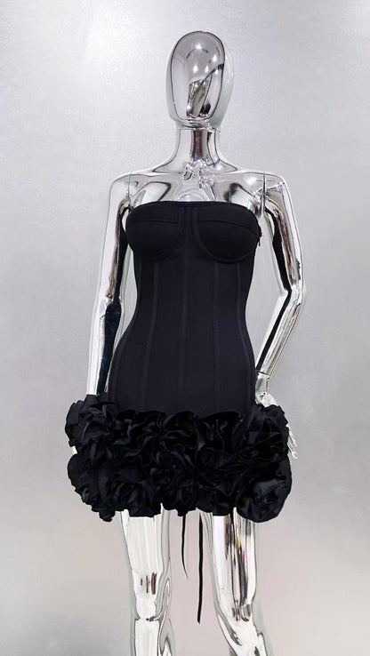 Sexy Strap Adjustable Tube Flower Dress Dresses