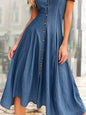 Graceful Casual Sleeve Denim Dress Long Dresses