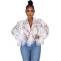 Women's Autumn Ripped Sexy Flare Sleeve Breathable Blouses