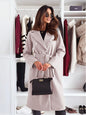 Women's Simple Fashion Solid Color Double-breasted Woolen Coats