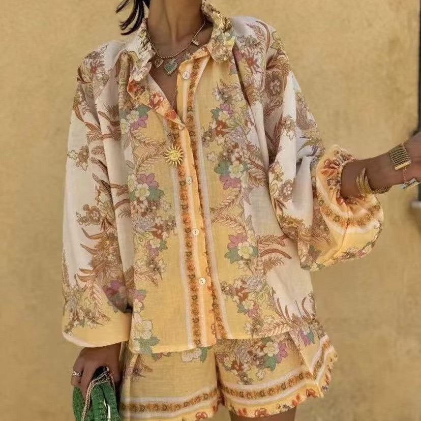Spring Palace Style Stand-up Collar Puff Suits
