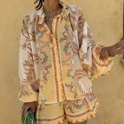 Spring Palace Style Stand-up Collar Puff Suits
