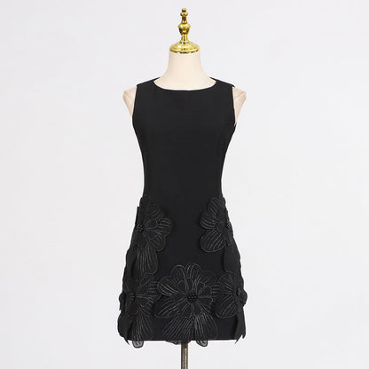 Women's Classic Style Three-dimensional Flower Sleeveless Simple Dresses