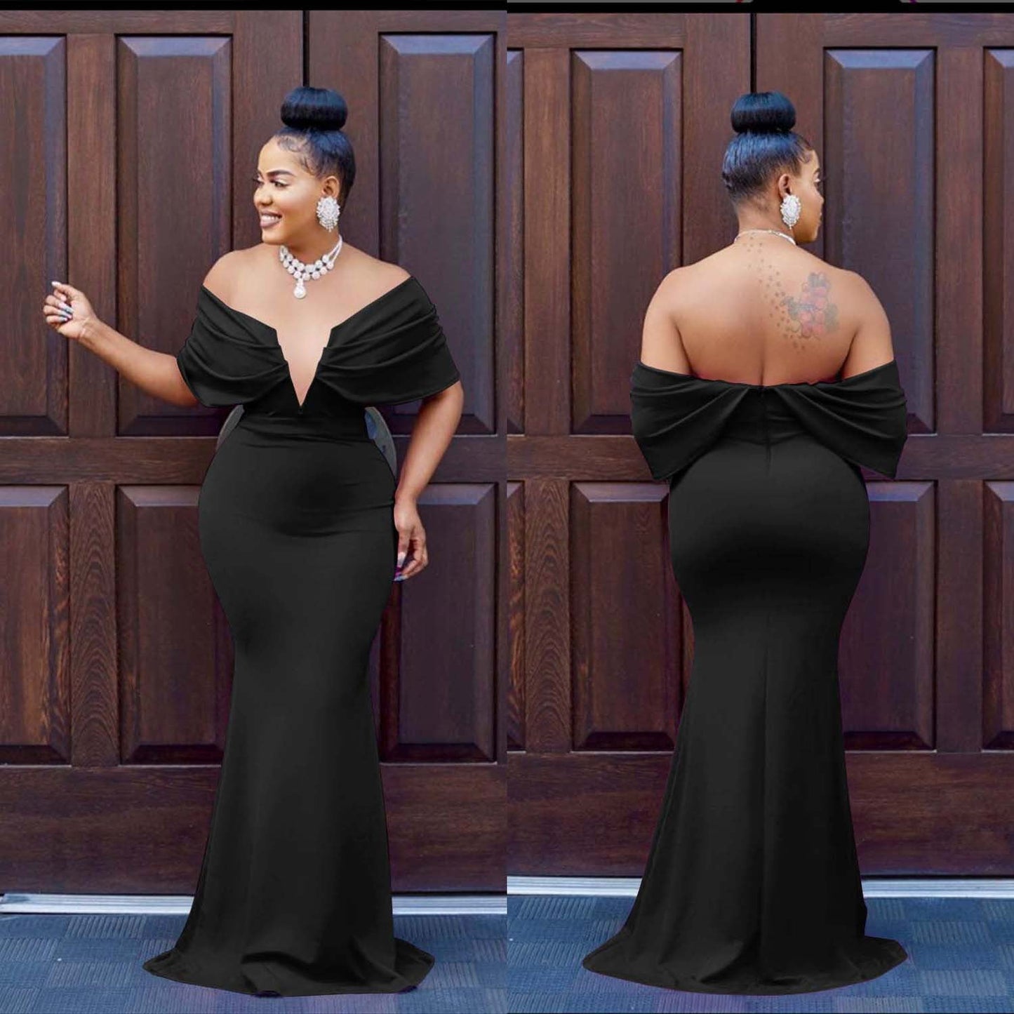 Women's Fashion Wear Solid Color Deep Backless Dresses