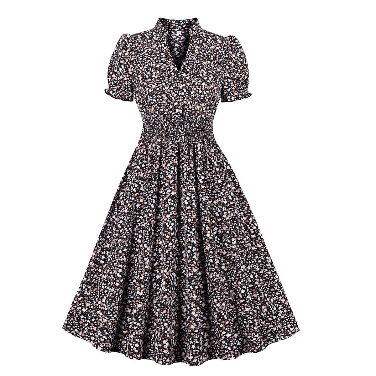 Women's Large Floral Dress Retro Big Swing Dresses