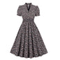 Women's Large Floral Dress Retro Big Swing Dresses