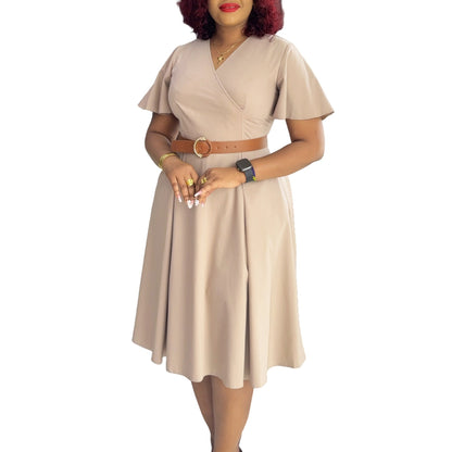 Women's Summer Flared Sleeves Casual A- Line Dresses