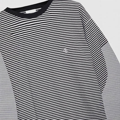 Women's American Niche Classic Embroidered Striped Loose Blouses