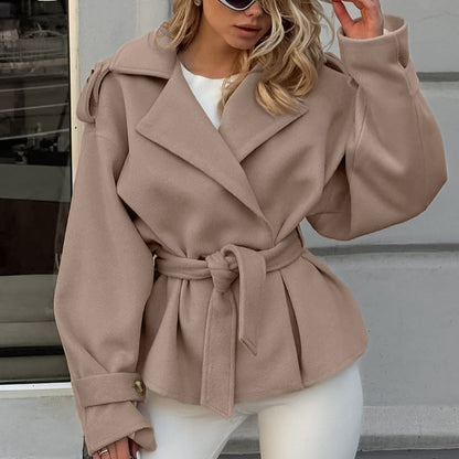 Women's Atmosphere Loose Slimming Temperament Long Sleeve Coats