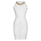 Summer Sleeveless Beaded Mid-length Knitted Dress Dresses