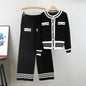 Women's Western Style Knit Two-piece Wide Leg Suits