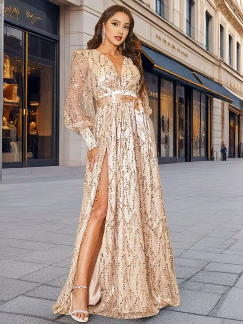 Temperament Commute Deep V Halter Spaghetti Dresses