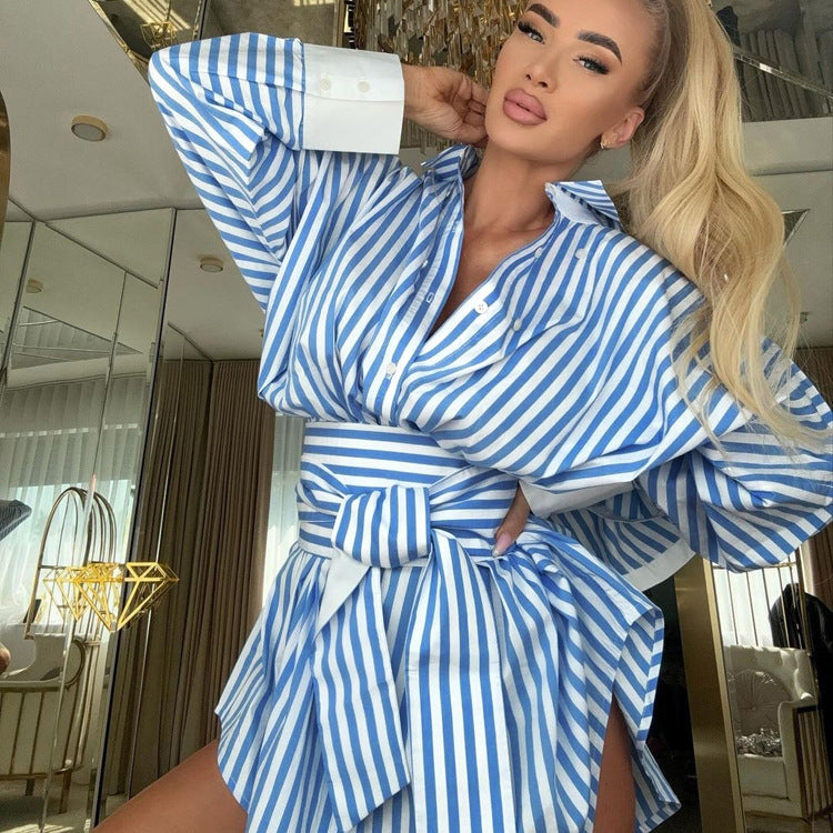 Women's Long-sleeved Dress Design Detachable Ruffled Lapel Dresses