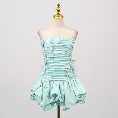 Left Floral Dress Female Summer Tube Dresses