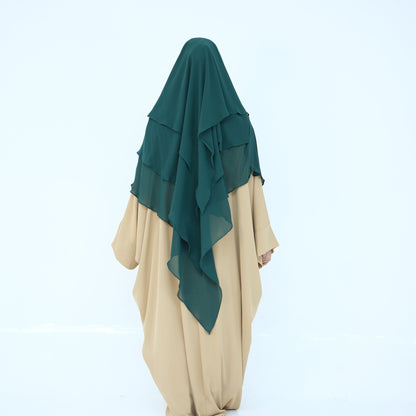 Ruffled Big Swing Headscarf Solid Color Dresses