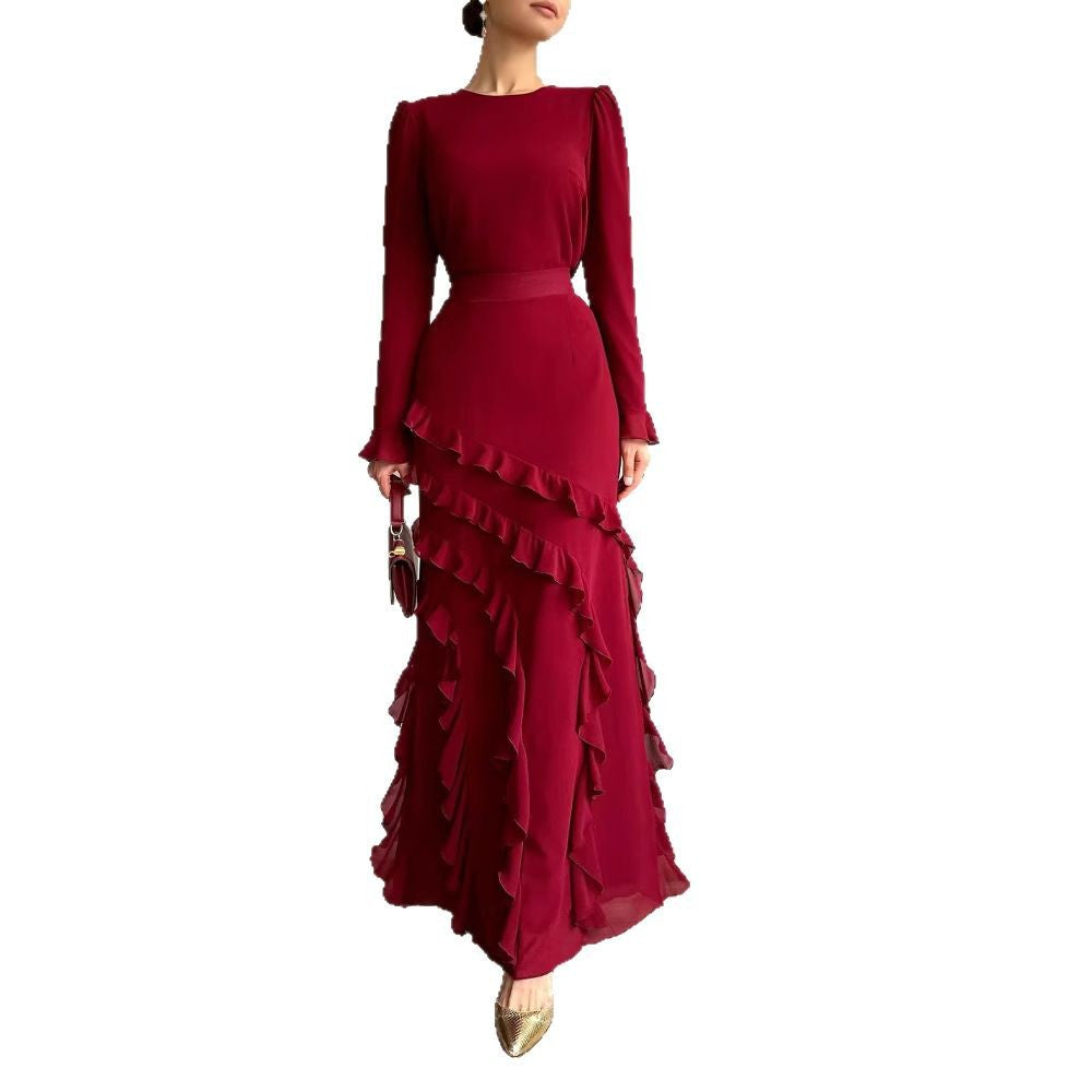 Spring Dress Three-dimensional Ruffled Slim Fit Suits