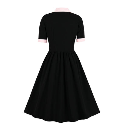 Women's Vintage Style Dress Bow Elegant Dresses