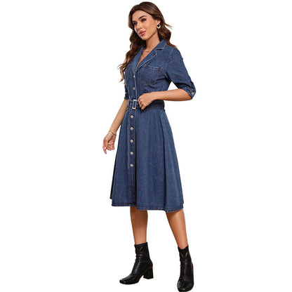 Women's Tight Waist Fit Slimming Sleeve Dress Dresses