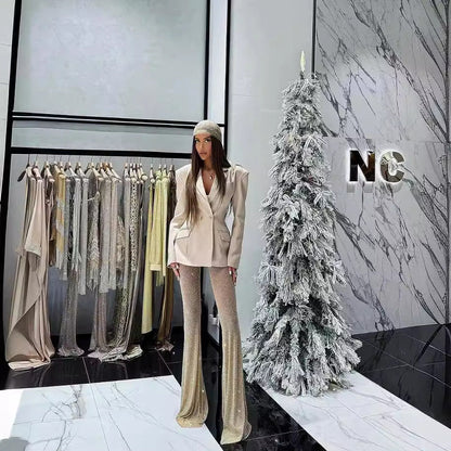 Women's Sexy Hot Drilling Trousers Affordable Luxury Suits