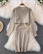Classic Party Casual Twist Wool Sling Dresses