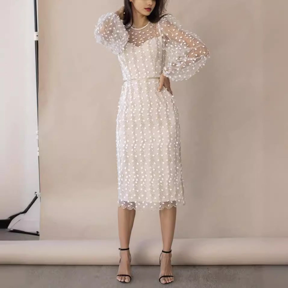 Classy Lady Temperamental Embroidered Mesh Dress Dresses
