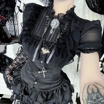 Autumn Gorgeous Gothic Shirt Versatile Dark Style Pure Blouses