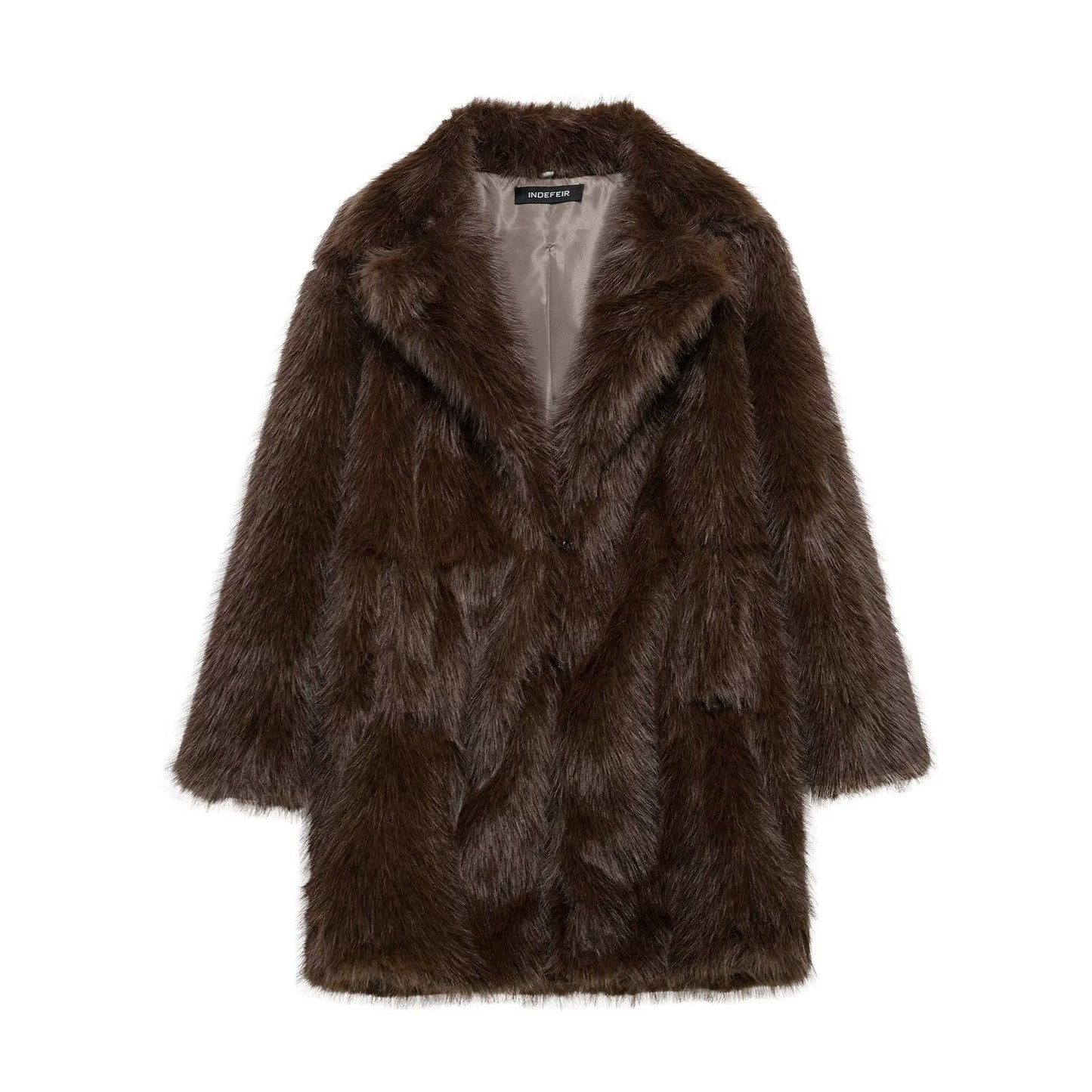 Women's Elegant Long Artificial Fur Furry Coats