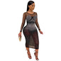 Diamond Long Sleeve Dress Nightclub Uniforms Suits