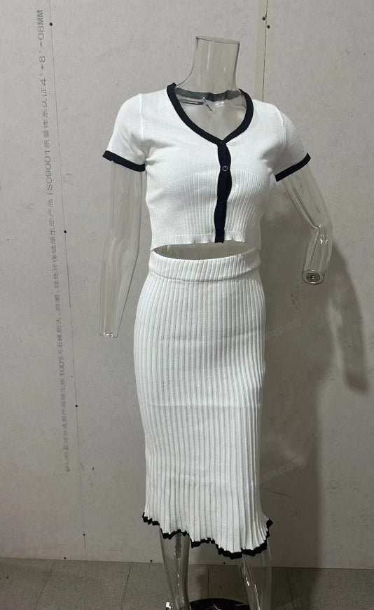 Women's Graceful Summer Contrast Color Stretch Suits