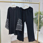Graceful Turkish Embroidered Wide Leg Two-piece Suits