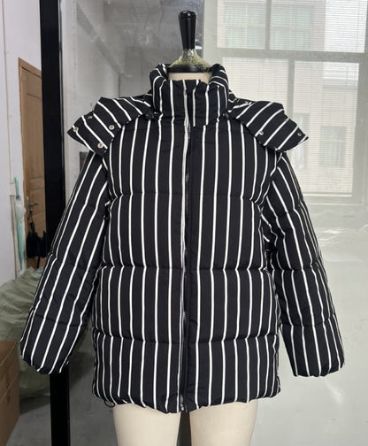 Elegant Striped Long-sleeved Shirt Mid-length Dress Coats