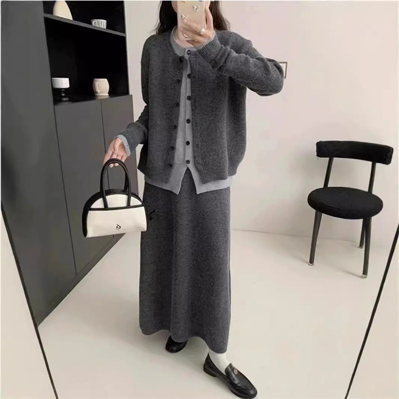 Women's Fashion Fake Two Pieces Contrast Color Suits