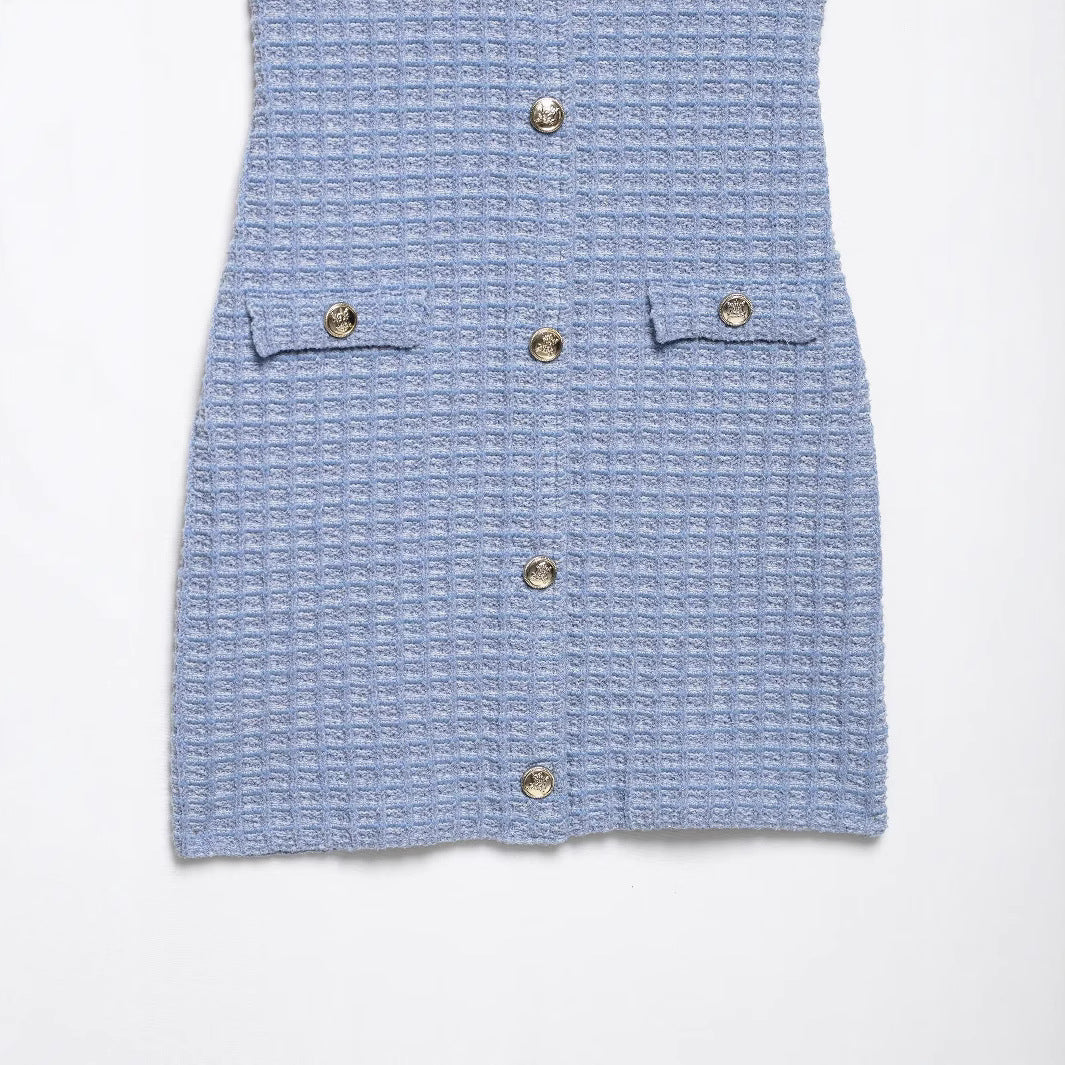 Women's French Fashion Stretch Hanging Collar Dress Dresses