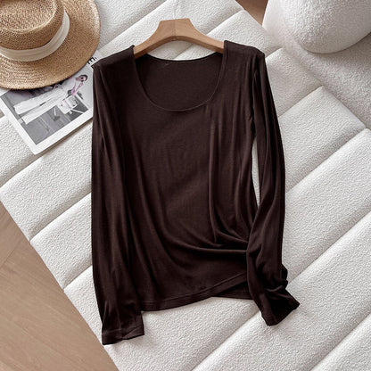 Soft Glutinous Slim Fit Base Long Blouses