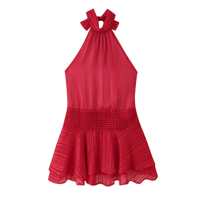 Women's Graceful Fashionable Halter Satin Dress Dresses