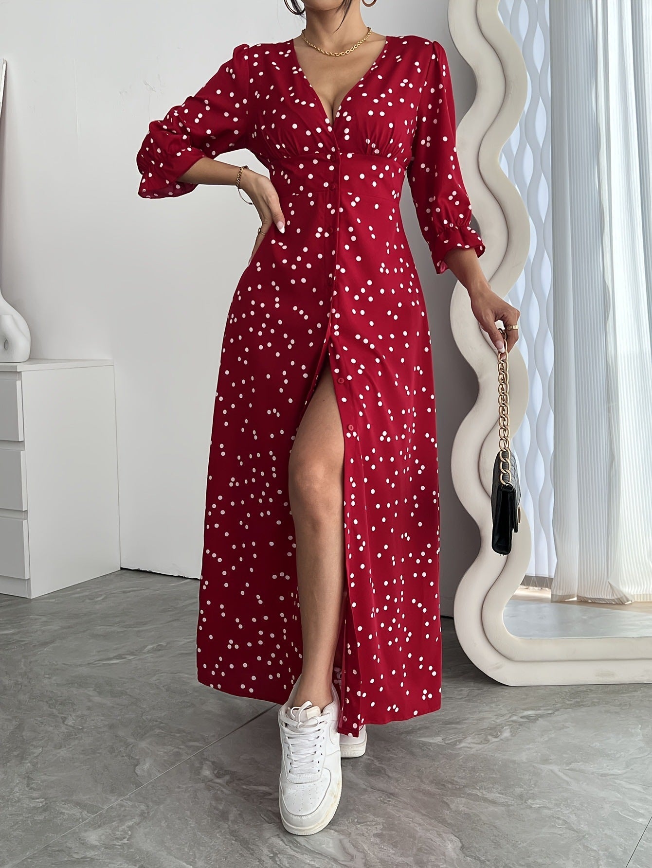 Dress A- Line Polka Dot Elegant Dresses