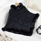 Women's Rex Rabbit Fur Collar Thick Pullover Sweaters