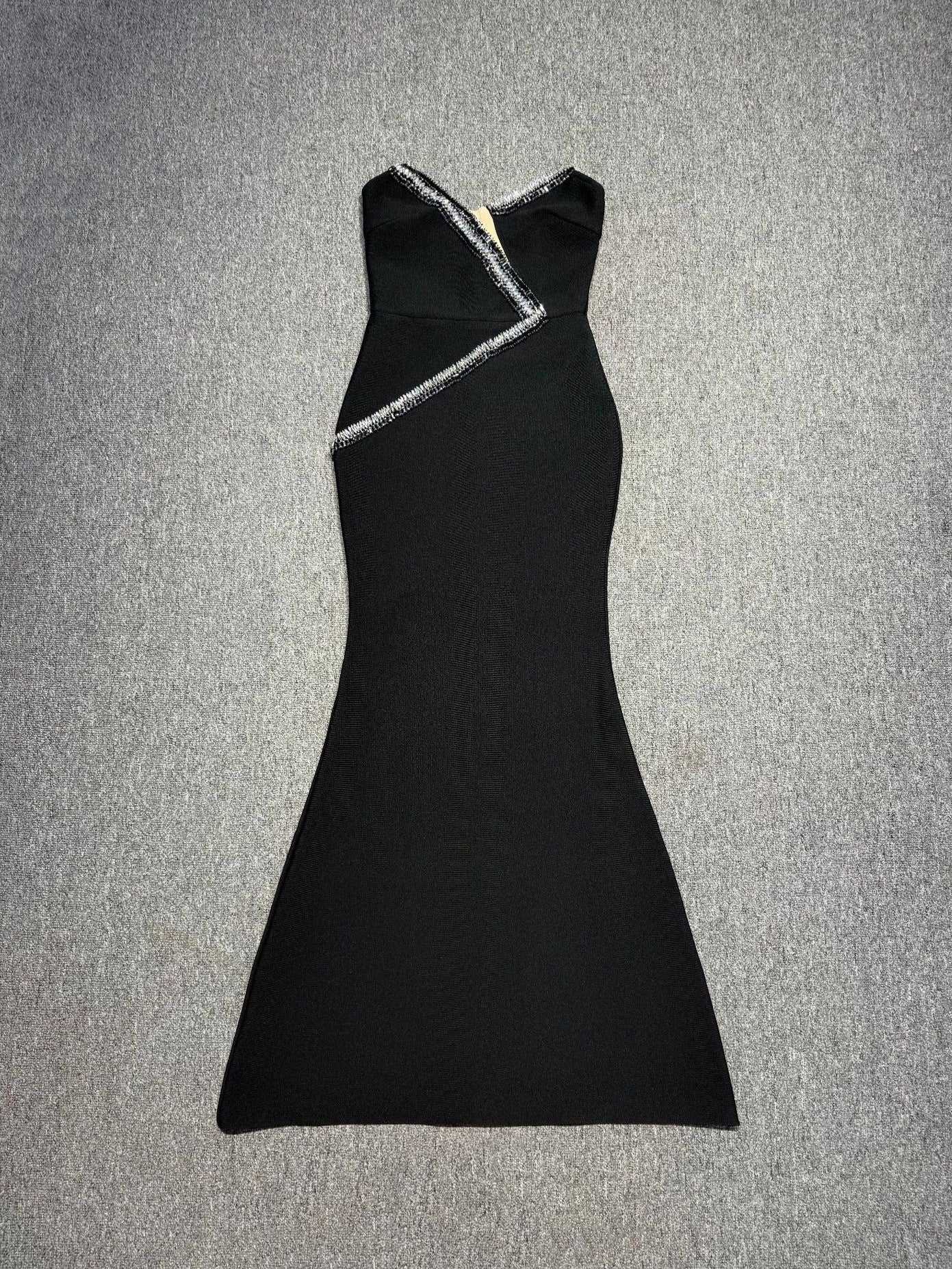 Premium Bandeau Fishtail Dress Black Handmade Dresses