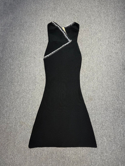 Premium Bandeau Fishtail Dress Black Handmade Dresses