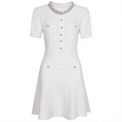 High Quality Beaded Summer Fashionable Knitted Slim Fit Dresses