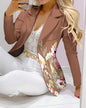 Fashion Printed Long Sleeve Casual Small Suits