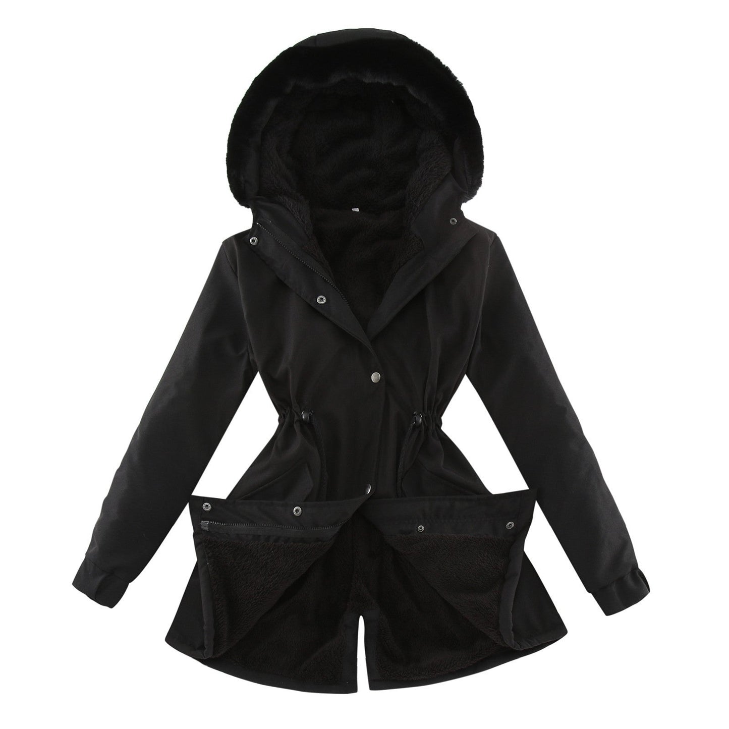 Women's Clothes Mid-length Hooded Winter Lamb Wool Coats