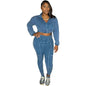 Women's Sports Washed Fried Flowers Distressed Stitching Suits